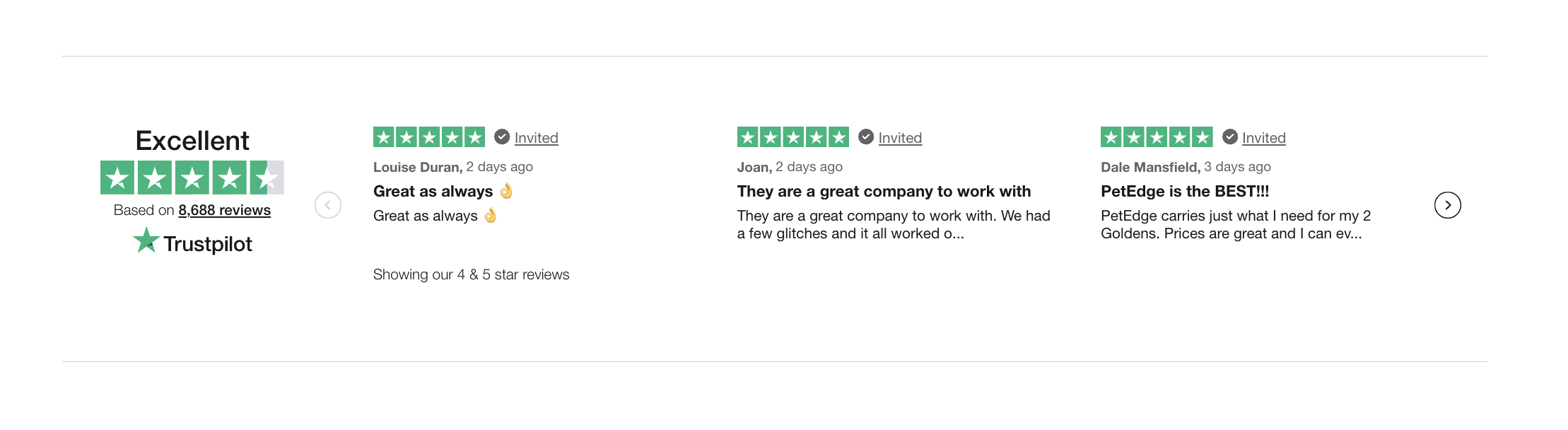 PetEdge customer reviews